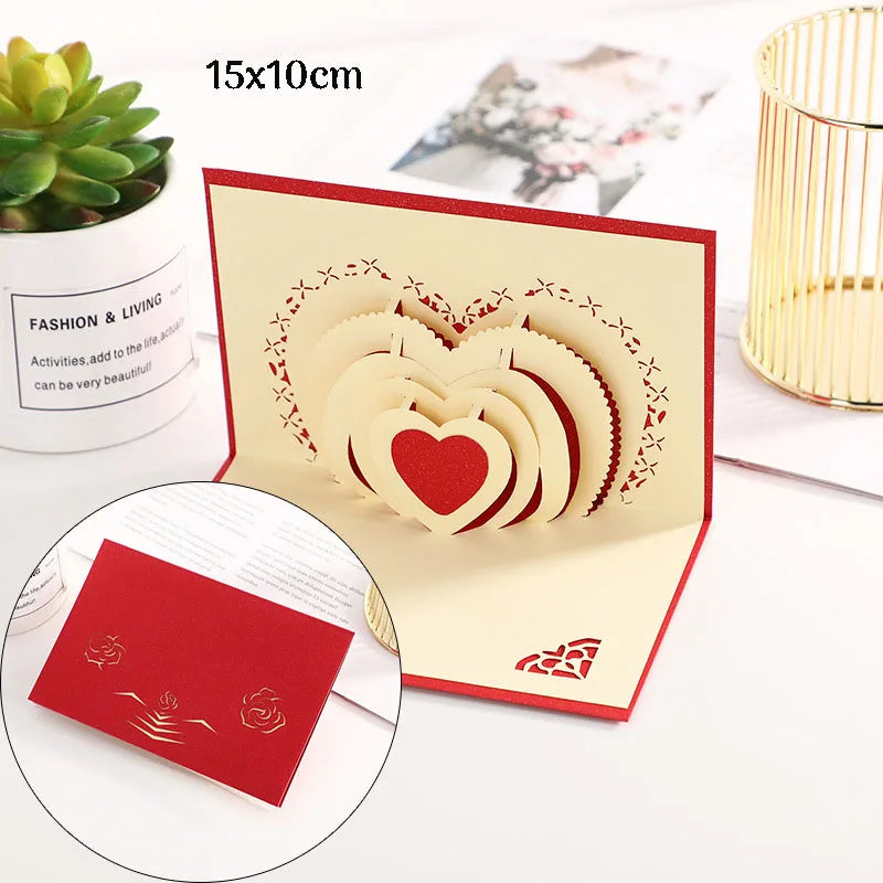 Romantic 3D Pop-Up Love Card – Wedding & Anniversary Greeting Card