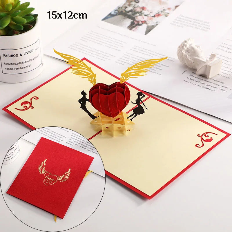 Romantic 3D Pop-Up Love Card – Wedding & Anniversary Greeting Card