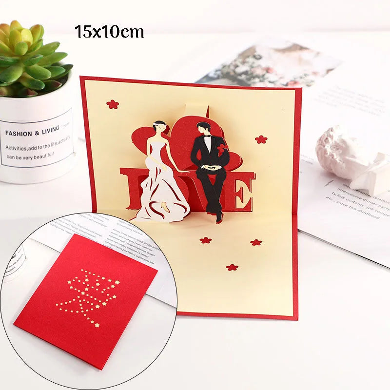 Romantic 3D Pop-Up Love Card – Wedding & Anniversary Greeting Card