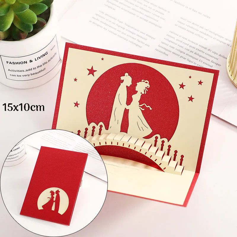 Romantic 3D Pop-Up Love Card – Wedding & Anniversary Greeting Card