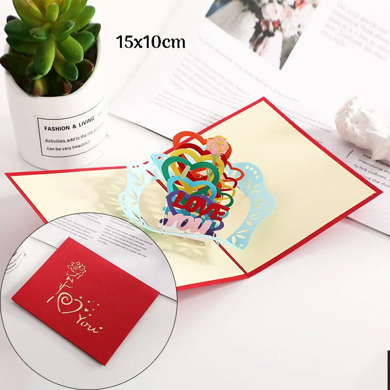 Romantic 3D Pop-Up Love Card – Wedding & Anniversary Greeting Card