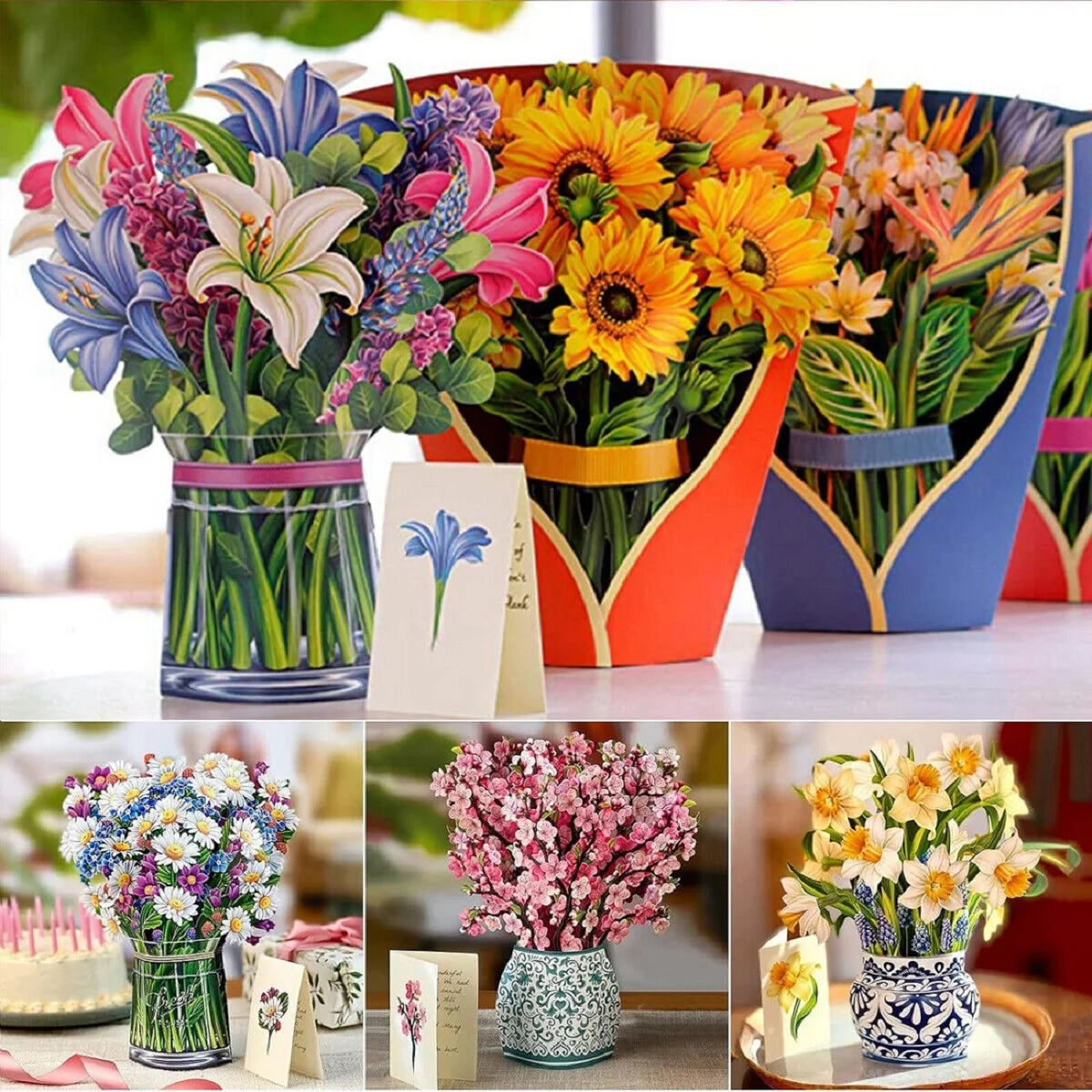 3D Flower Bouquet Cards