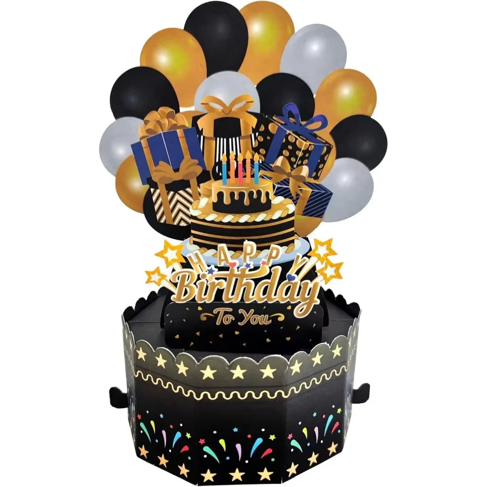 Milestone Birthday Card with Envelope – 3D Gift Box Pop Up Card for 18th 30th 40th 50th 60th