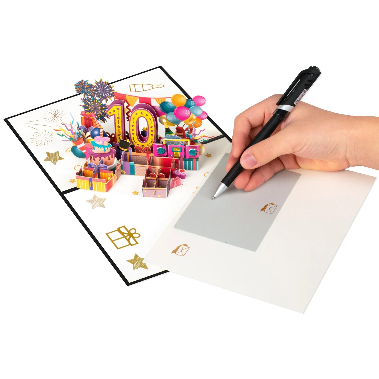 Milestone Birthday Card with Envelope – 3D Gift Box Pop Up Card 1-100