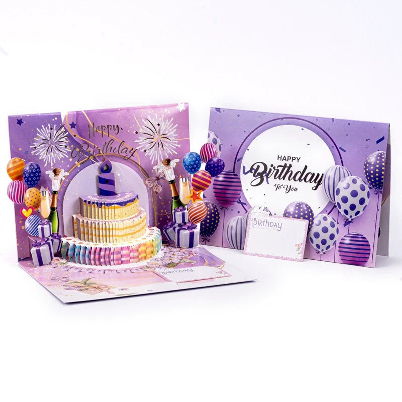 Happy Birthday Musical Pop Up Card – 3D Cake Greeting Card with Sound Effects