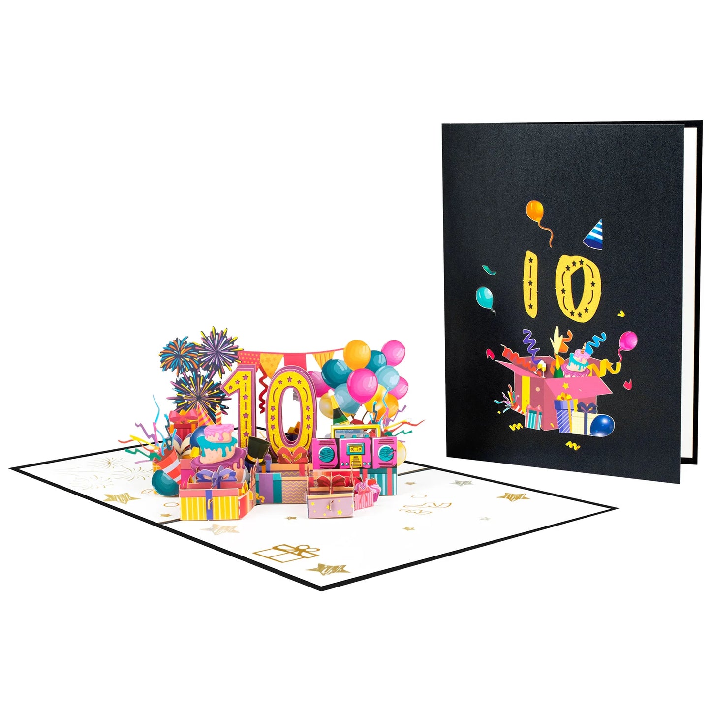 Milestone Birthday Card with Envelope – 3D Gift Box Pop Up Card 1-100
