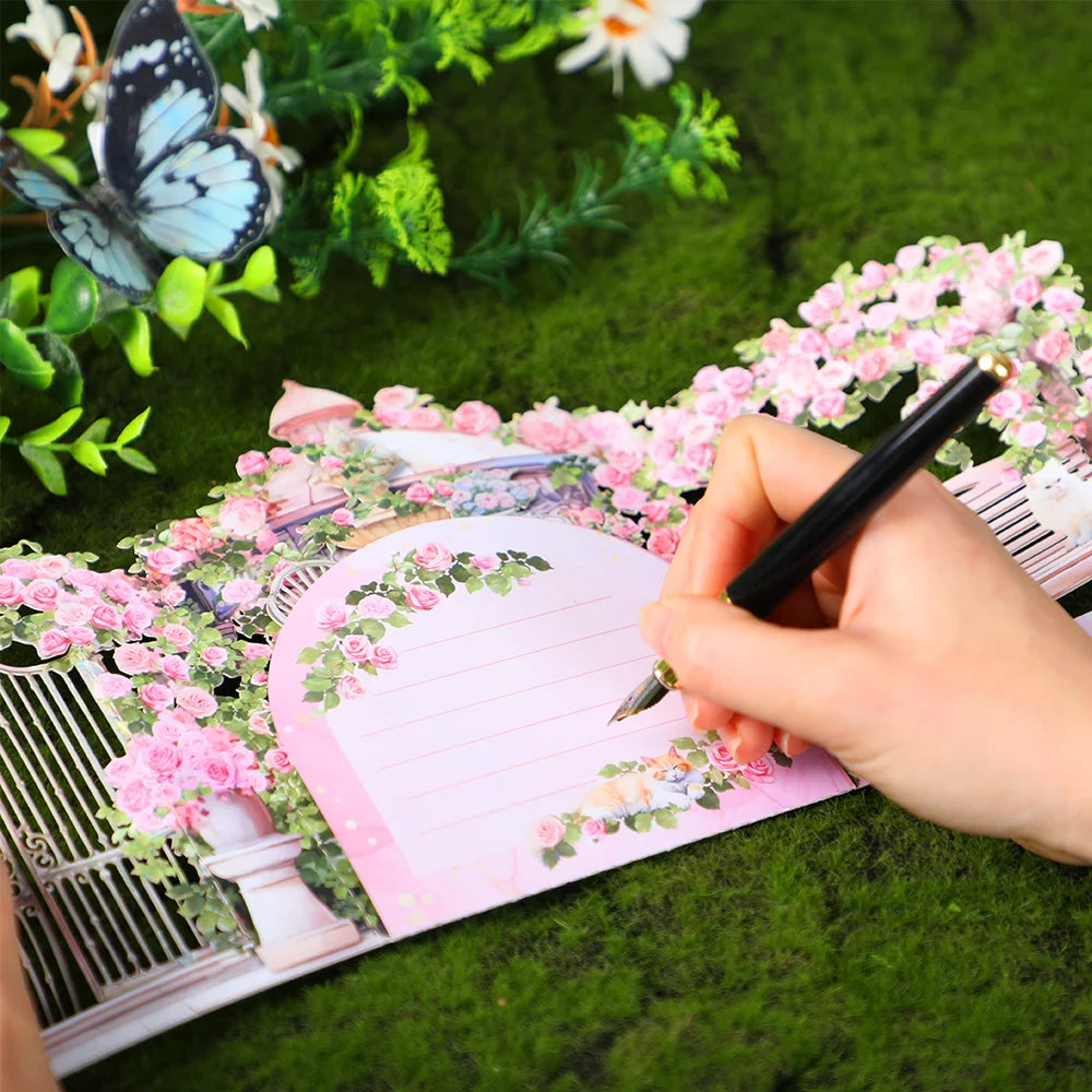 3D Rose Garden Pop-Up Greeting Card