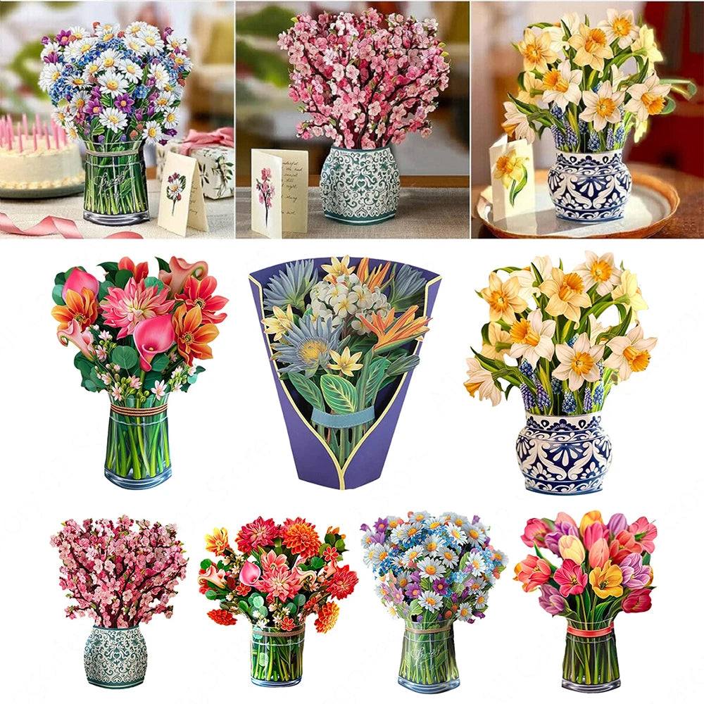 3D Flower Bouquet Cards