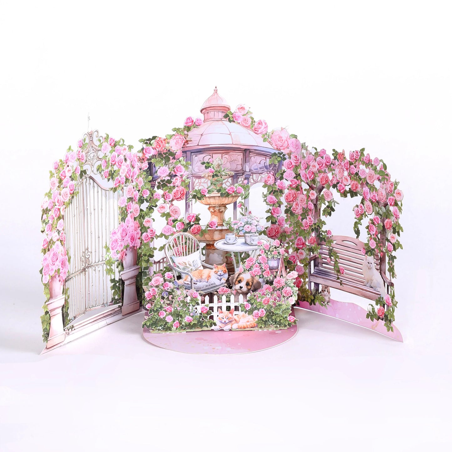3D Rose Garden Pop-Up Greeting Card