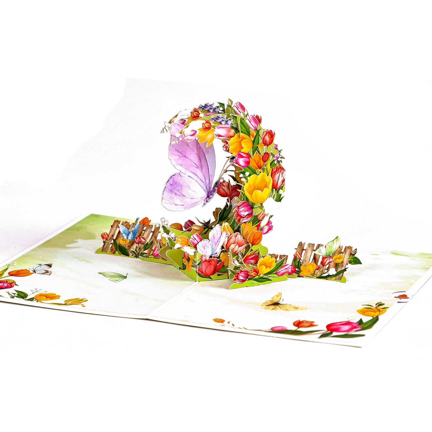 3D Rose Garden Pop-Up Greeting Card