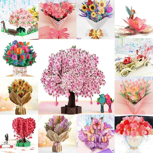 3D Pop Up Flower  Mother's Day Greeting Cards