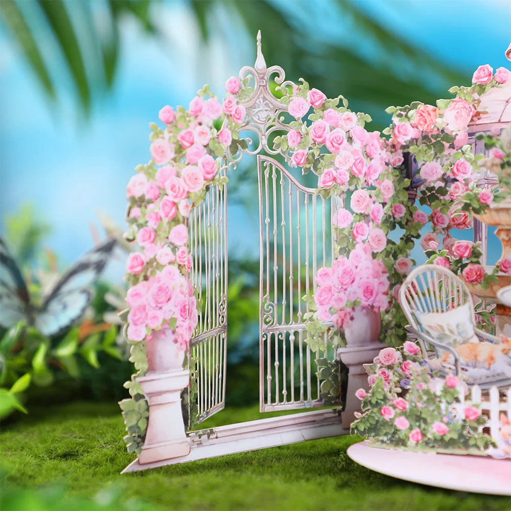3D Rose Garden Pop-Up Greeting Card