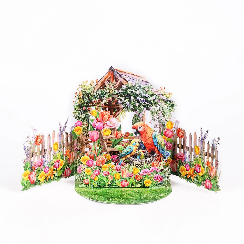 3D Rose Garden Pop-Up Greeting Card