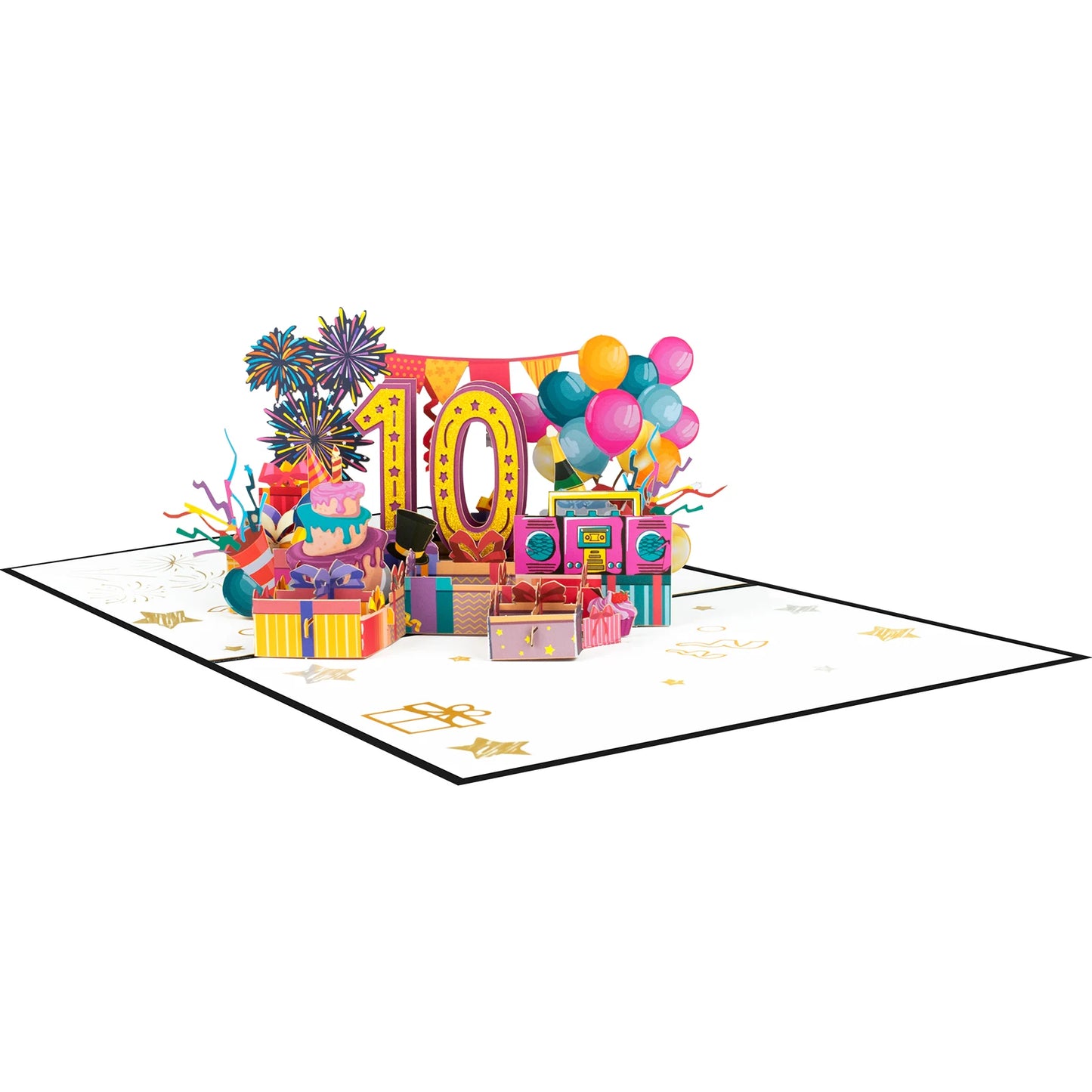 Milestone Birthday Card with Envelope – 3D Gift Box Pop Up Card 1-100