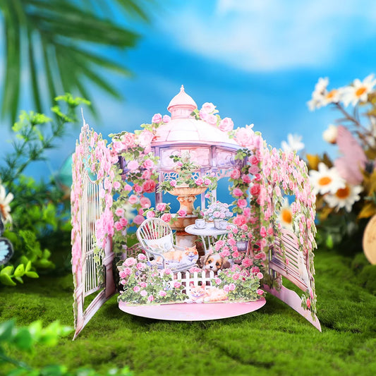 3D Rose Garden Pop-Up Greeting Card